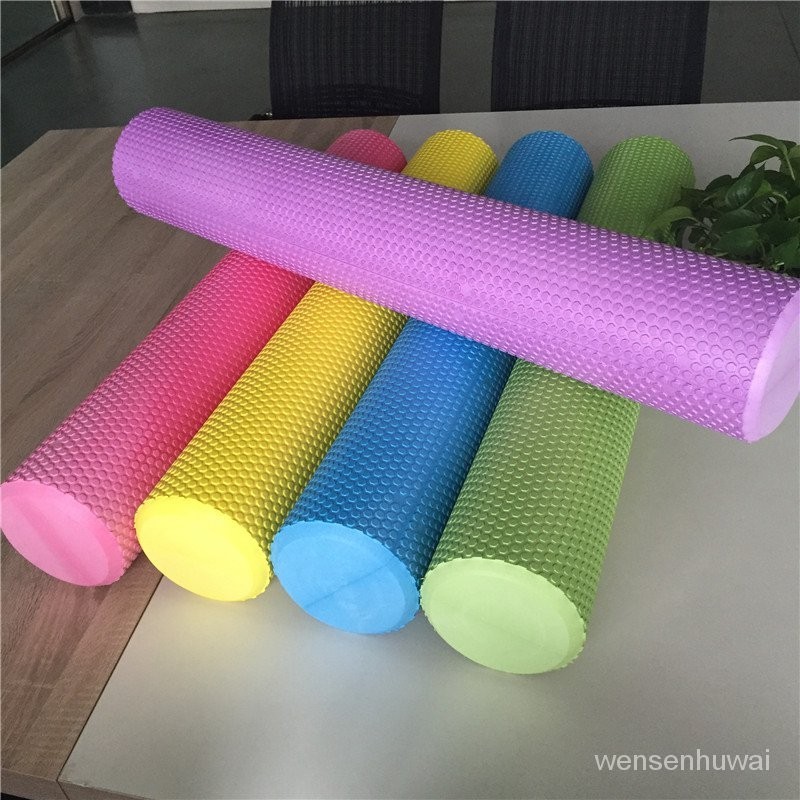 【哆哆購戶外】浮點按摩瑜伽柱 eva泡沫軸foam roller 60cm實心瑜伽輔助滾軸免運