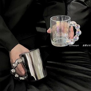 低價⚡️炫彩杯💯氣泡網紅💯玻璃杯💯簡約💯水杯💯高階感珍珠把杯牛奶杯💯咖啡杯💯啤酒杯ins風/熱銷/批發/促