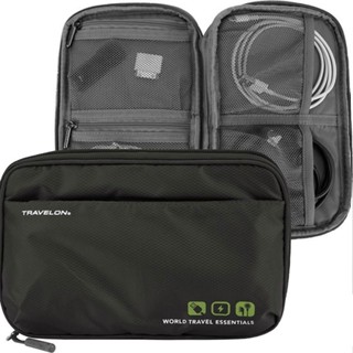 台灣現貨 美國《TRAVELON》3C線材收納包(黑網) | 旅遊 電子用品 零錢小物 收納袋