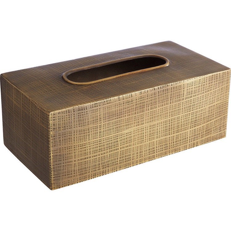 台灣現貨 英國《Premier》Madison格紋面紙盒(金) | 衛生紙盒 抽取式面紙盒
