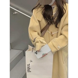 Codibook｜韓國 dressnalda 簡約翻領雙排扣羊毛長款外套［預購］大衣 女裝