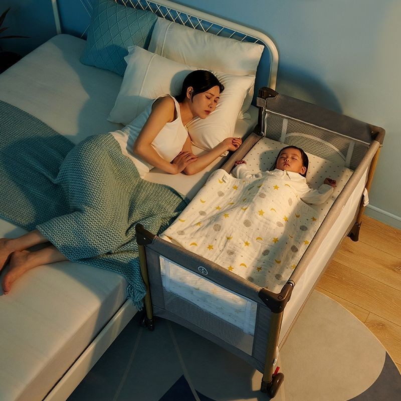 【免運】嬰兒床 折疊拚接大床 拼接床 可移動新生嬰兒床 尿布台可調