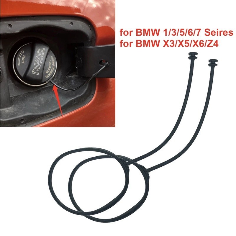 BMW 黑色橡膠油箱蓋拉線, 用於寶馬 1 / 3 / 5 / 6 / 7 系列 / 耐用的油箱蓋電纜吊索空氣帽繩線
