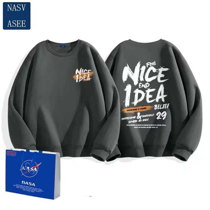 NASA聯名大學T男秋冬季新款寬鬆運動男女情侶ins美式潮牌印花外套