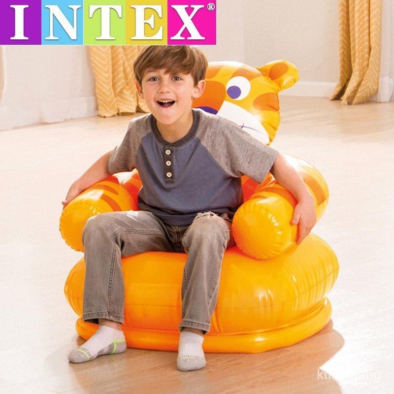 買家優選@INTEX懶人充氣沙髮兒童座椅寶寶便攜式安全靠背坐椅凳子小孩椅子