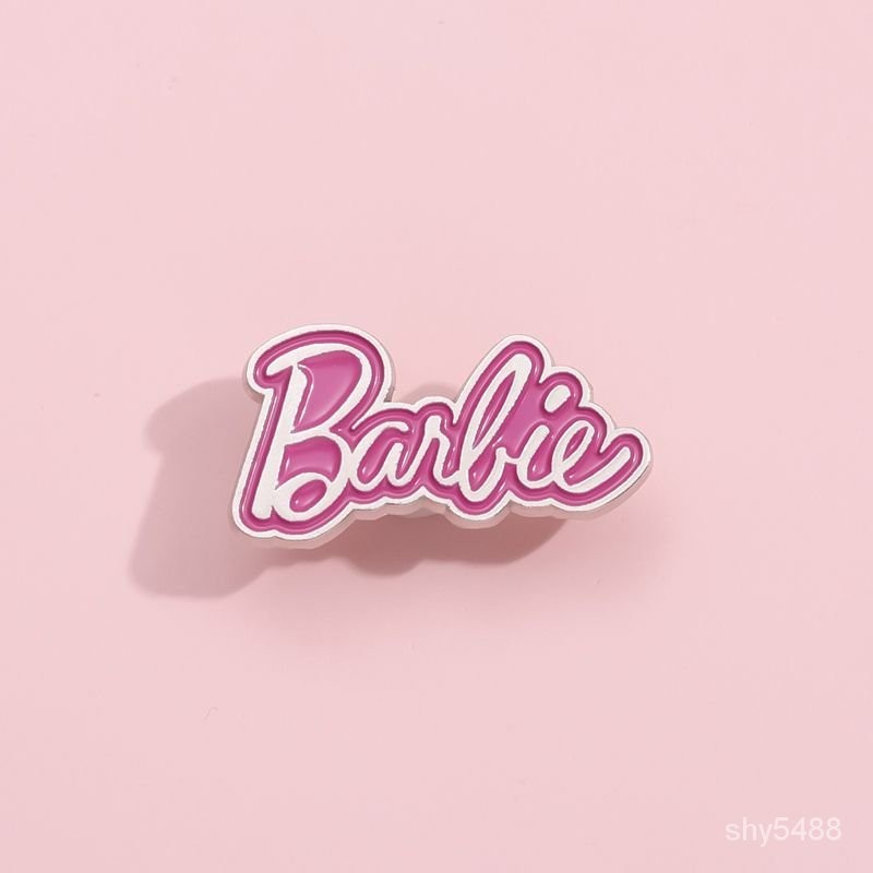 粉色Barbie胸針英文字母金屬徽章別針配飾創意女生包包裝飾品勛章優選商品 V6HT
