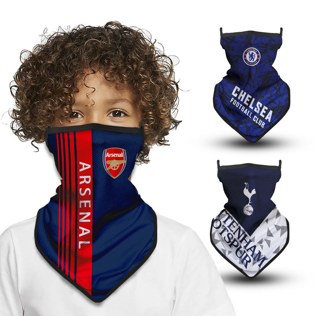 兒童口罩 足球兒童防曬冰絲麵巾 巴黎梅西掛耳戶外騎行運動多功能麵罩圍脖套 OK5F
