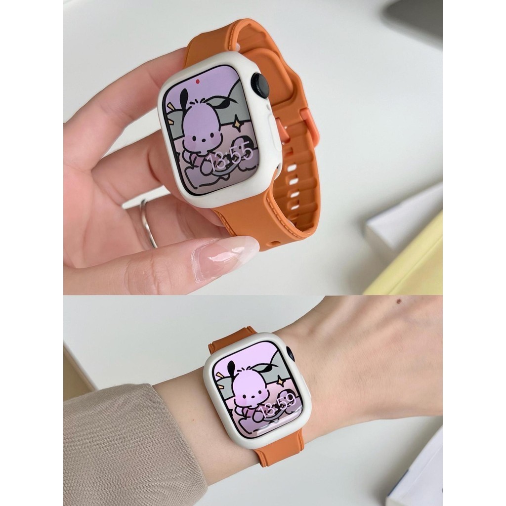 【YX】適用蘋果s7手錶錶帶applewatch反扣硅膠s7錶帶iwatch替換腕帶