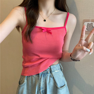 ✨【OBIND】✨吊帶 吊帶背心 小吊帶 蝴蝶結別致小吊帶背心女士夏季2024年新款外穿打底衫內搭針織上衣
