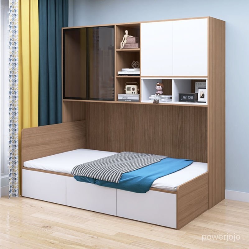[❥power全屋傢具]支援客製 側櫃書桌床 床 儲物床架 雙人床架 5尺床 衣櫃收納床架 多功能收納床