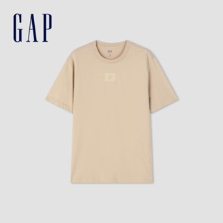Gap 男裝 Logo純棉圓領短袖T恤-卡其色(885508)
