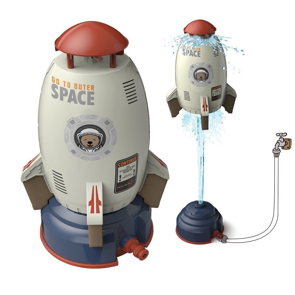 爆款太空人噴水火箭飛天戲水玩具兒童夏天戶外互動升空旋轉噴水器