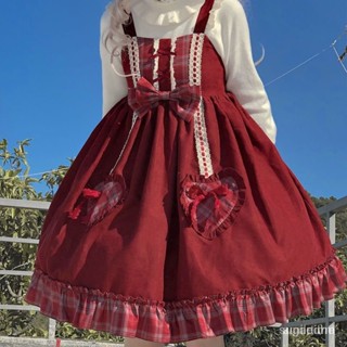 【砂糖の時光】原創設計Lolita愛心氣泡洋裝可愛jsk弔帶連衣裙秋裝