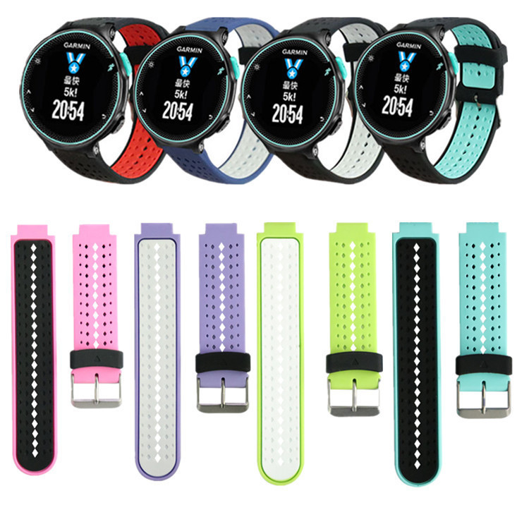 【YX】適用佳明Garmin Forerunner220 230 235 630 620 735雙色硅膠錶帶