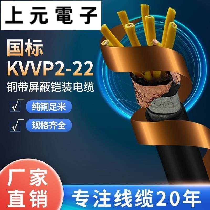 ZR-KVVP2-22 銅帶鎧裝銅芯屏蔽電線電纜 1.5、2.5、4、6、10平方