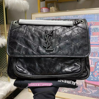 YSL NIKI 中號 ysl流浪包 ysl郵差包 ysl肩背包 ysl斜挎包 ysl練帶包 黑銀鏈條 99新