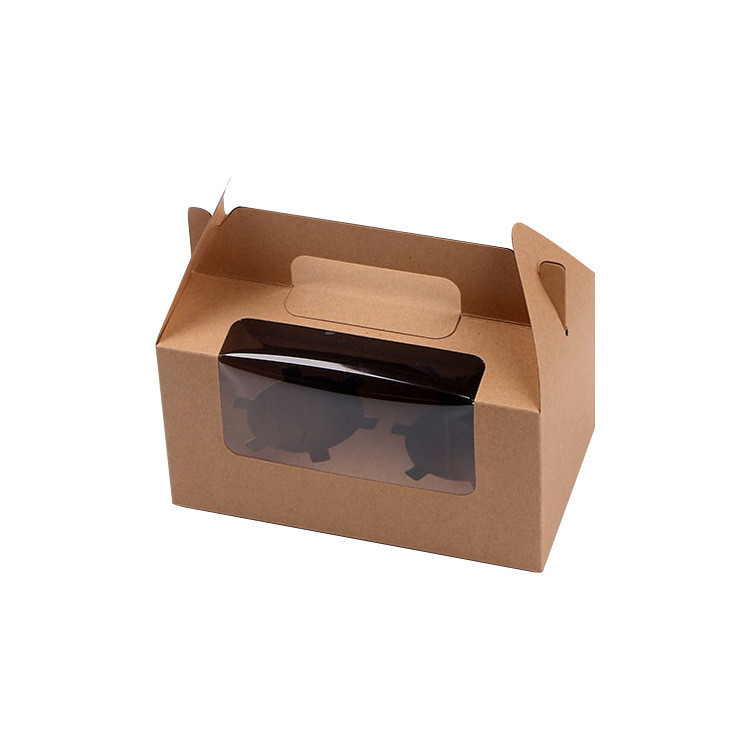 🎈客製化🎈牛皮紙盒定製 開窗食品盒蛋撻蛋糕甜甜圈馬卡龍紙盒 食物手提盒twtw