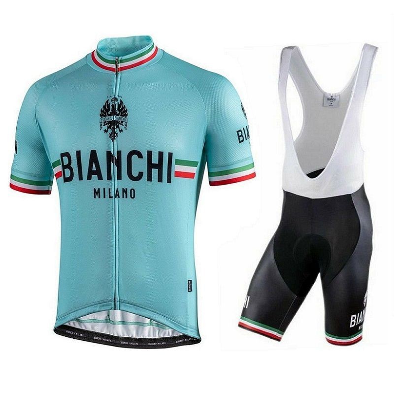 2022年Bianchi 比安奇複刻夏季自行車騎行服短袖上衣背帶褲男女款公路車 自行車 騎行服