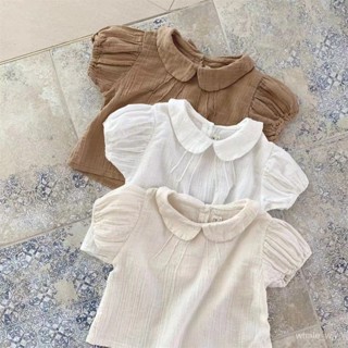寶寶衣服 嬰兒衣服 韓版翻領泡泡袖短袖 寶寶上衣夏款 兒童T恤 嬰兒短袖 寶寶短袖 新生兒衣服
