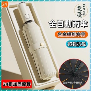 🔥莫蘭迪色系雨傘🔥24骨雙龍骨雨傘 男女折疊全自動傘 學生大號防曬晴雨兩用太陽傘 ins遮陽傘 戶外必備雨傘 強抗雨傘