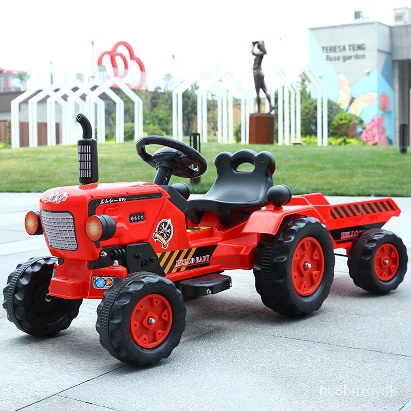 【創美生活】網紅拖拉機兒童電動車四輪遙控可雙人大人小孩玩具車生日禮物寶寶 FXWK
