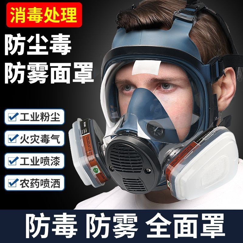 超低價放毒氧氣面罩防毒面具全面罩全臉防塵防煙打農藥化工氣體噴漆防護