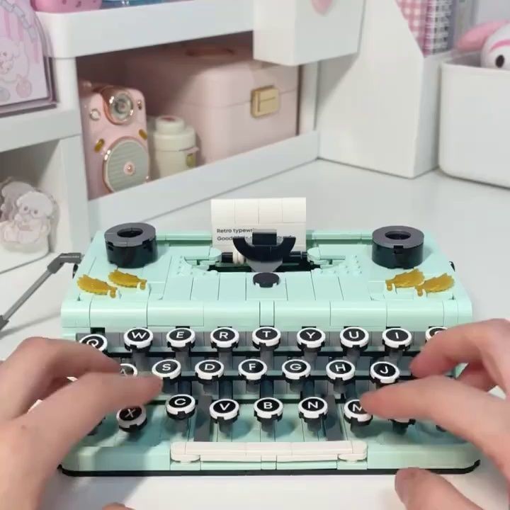 【限時折扣】中國積木哲高01025打字機鍵盤復古打印機男孩益智拼裝玩具8歲以上兒童玩具 玩