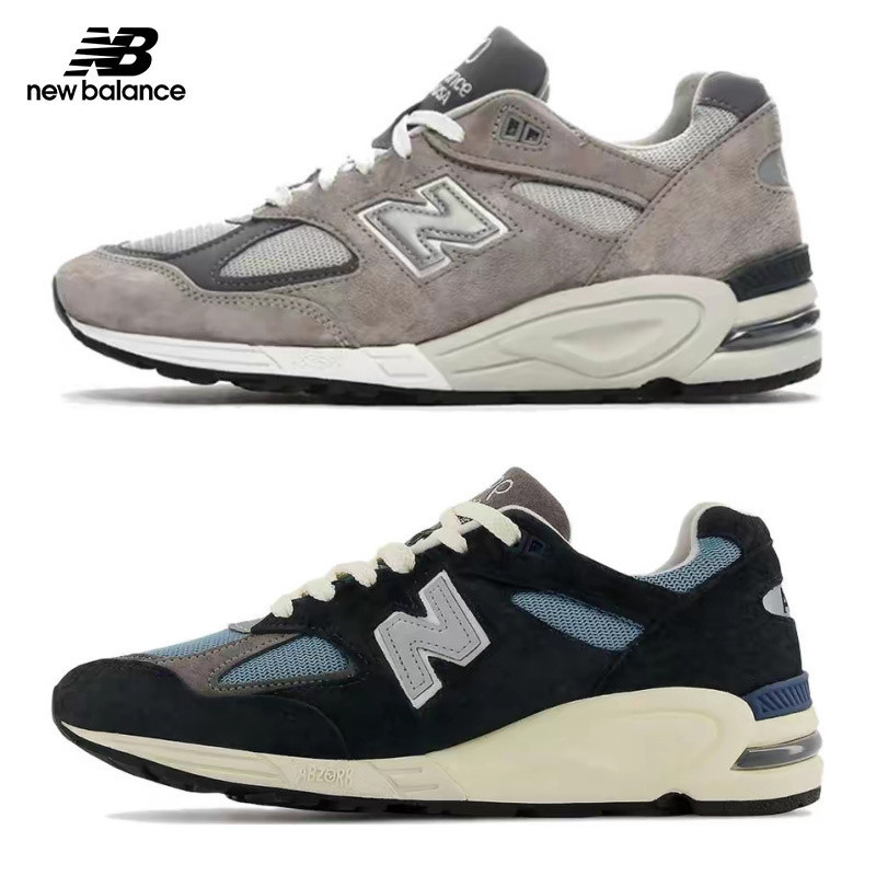 正版New Balance 990 V2 復古慢跑鞋 NB D楦 元祖灰/海軍藍 M990GR2