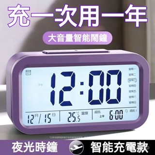 8h出貨⚡ 智慧鬧鐘 大聲鬧鐘 強力叫醒 LED鬧鐘 電子鐘 時鐘 夜光鬧鐘 電子時鐘 鏡面鬧鐘 鬧鐘 床頭鬧鐘