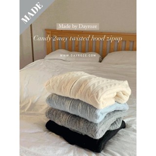 Codibook｜韓國 Dayroze 麻花連帽雙拉鍊針織外套 (4color)［預購］拉鍊外套 女裝