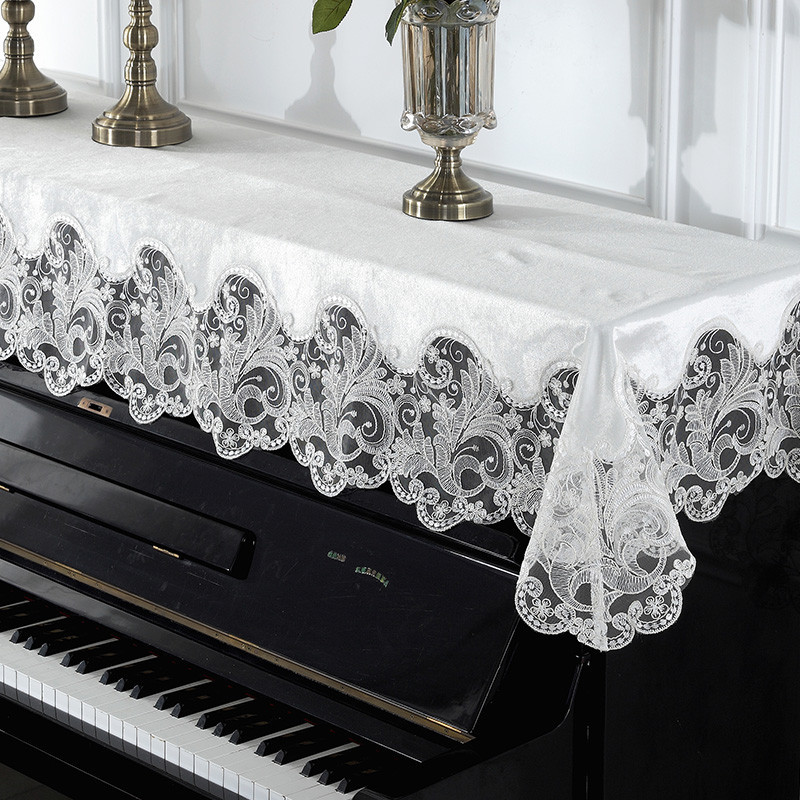 原創現代簡約鋼琴罩半罩韓國蕾絲鋼琴佈歐式鋼琴套公主風白色鋼琴全罩限定