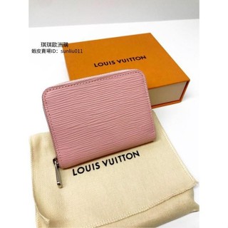 二手 Louis Vuitton LV M61206 EPI 質感皮革壓紋信用卡拉鍊零錢包.粉