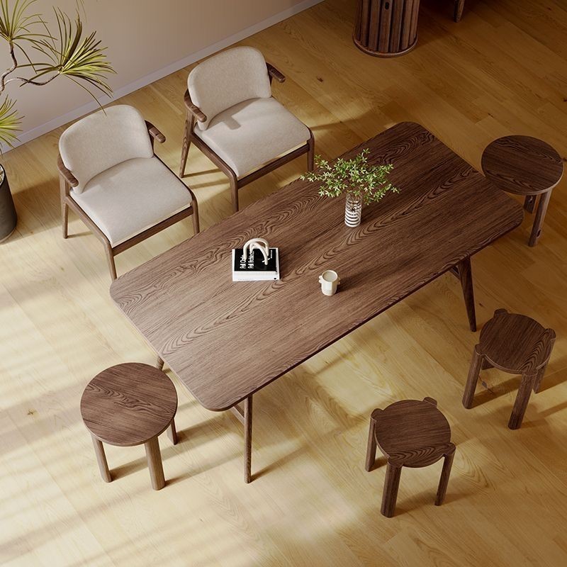 【免運】實木圓凳子 傢用可疊放凳 現代餐椅 椅原木餐桌凳 新中式疊放椅