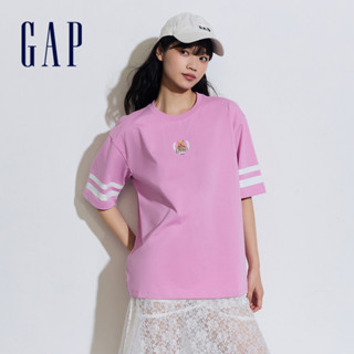 Gap 女裝 Logo純棉小熊印花圓領短袖T恤-粉紅色(873958)