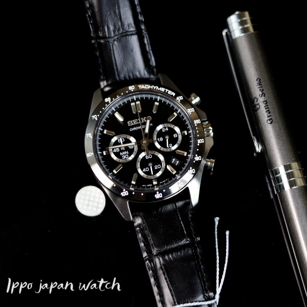 日本行貨★SEIKO精工 SBTR021手錶 日本限定款 黑面 DAYTONA三眼計時 日期 黑色皮帶 男錶