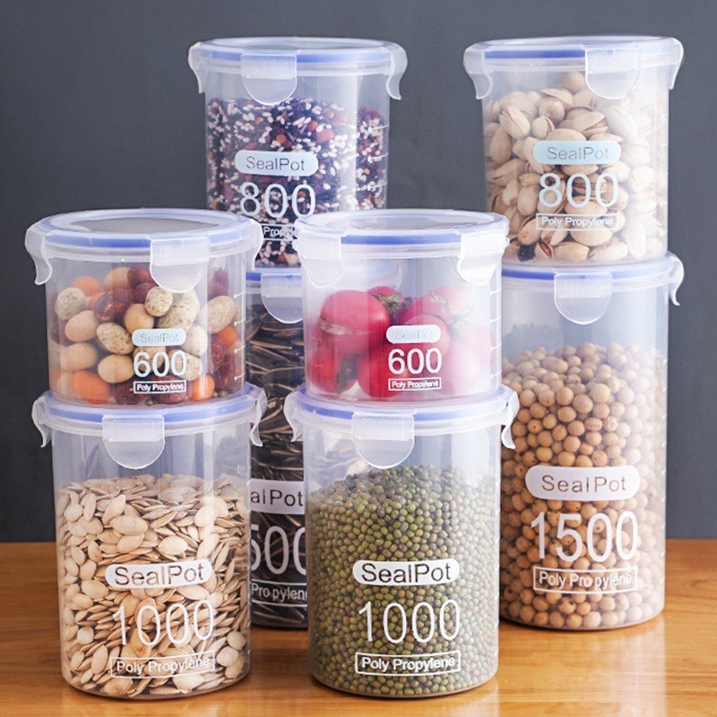 惠司食品級密封罐廚房冰箱保鮮收納盒塑料儲物罐子分裝五穀雜糧罐