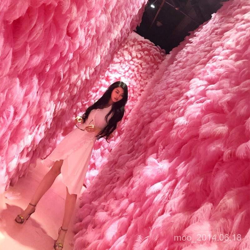 【特惠+免運】DIY飾品配件 網紅粉色鴕鳥羽毛  粉紅色羽毛 裝飾羽毛 9ZNG