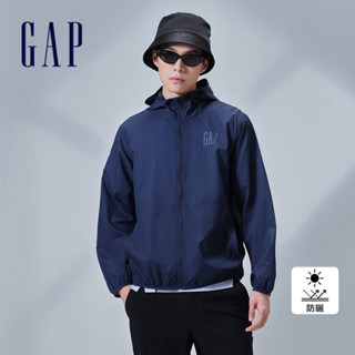 Gap 男裝 Logo防曬印花連帽外套-海軍藍(884874)