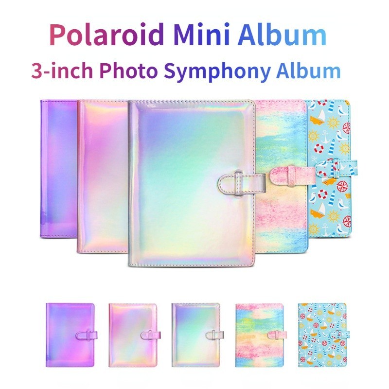 POLAROID 寶麗來相冊 拍立得Mini 12/11相冊 3寸128張照片 幻彩PU相冊 名片照片相片收藏本 收納本