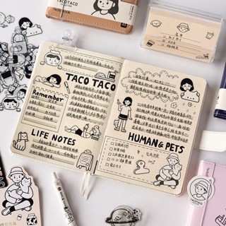 ⭐手帳本 筆記本 活頁本 日記本 ⭐tacotaco磁扣本 筆記本磁吸式本子ins高顏值超厚手賬本a5日系
