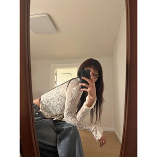 Codibook｜韓國 kim9hope 蕾絲透膚抽繩長袖襯衫［預購］長袖上衣 女裝