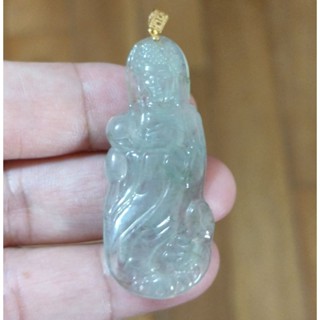 玉貴人…天然a貨純k金冰種媽祖娘娘翡翠玉墜，特價.