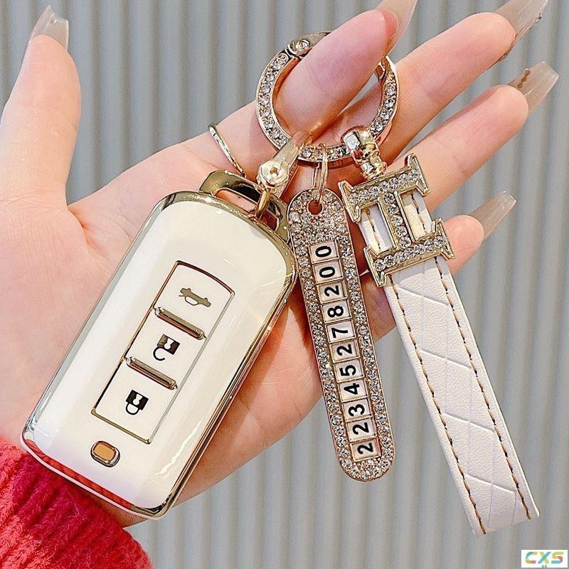 適用於三菱 Mitsubishi 汽車鑰匙套 Outlander Pajero 鑰匙皮套 鑰匙盒 掛鑰匙 車鑰匙包扣圈