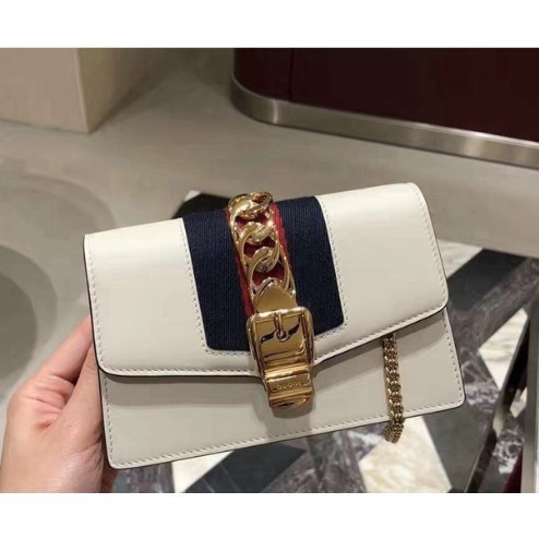 二手 GUCCI Sylvie Leather Mini Bag NANO 鏈條肩背包 470270現貨