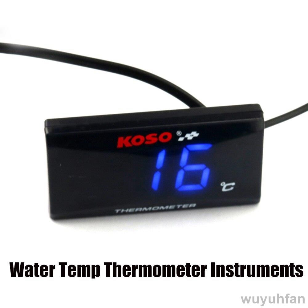 免運 KOSO水溫表摩托車配件改裝液晶顯示電子表電動車電摩通用水冷溫度