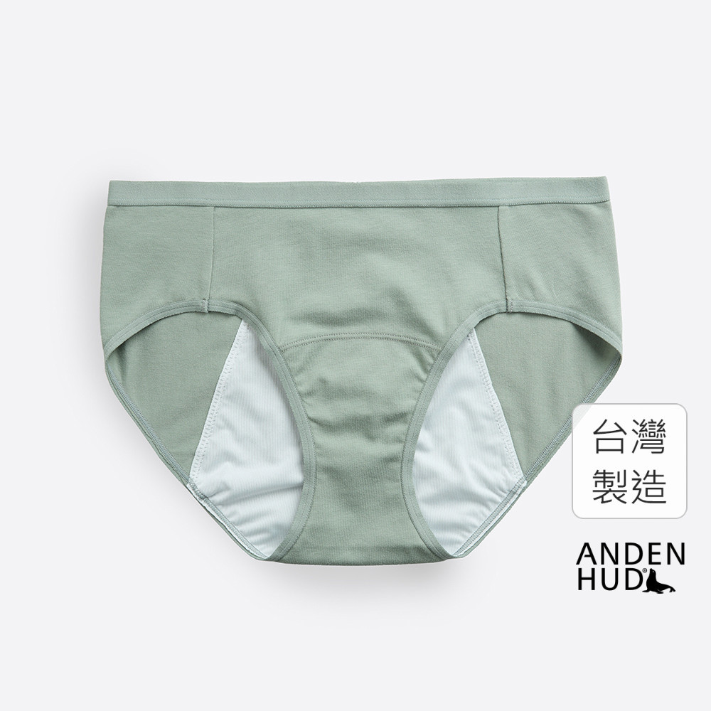 【Anden Hud】花季．中腰生理褲(水霧綠) 純棉台灣製