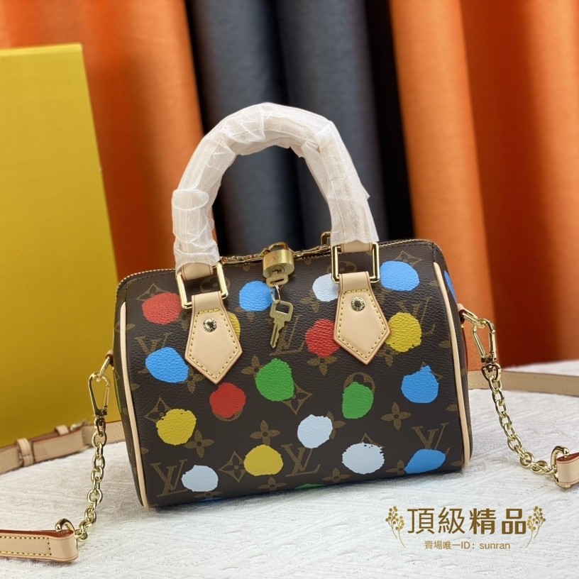 惠選店二手lv 路易 LV X YK 寬肩帶 皮革肩帶 SPEEDY 25 23款 提包 M46433 内裡都一樣