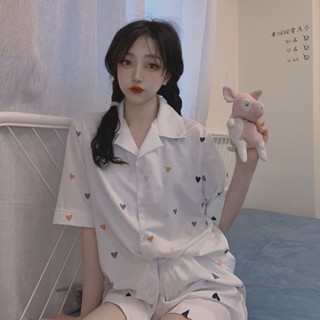 甜美睡衣女2022新款夏季兩件套網紅爆款潮ins風設計感家居服套裝ins風居家服睡衣日系睡衣