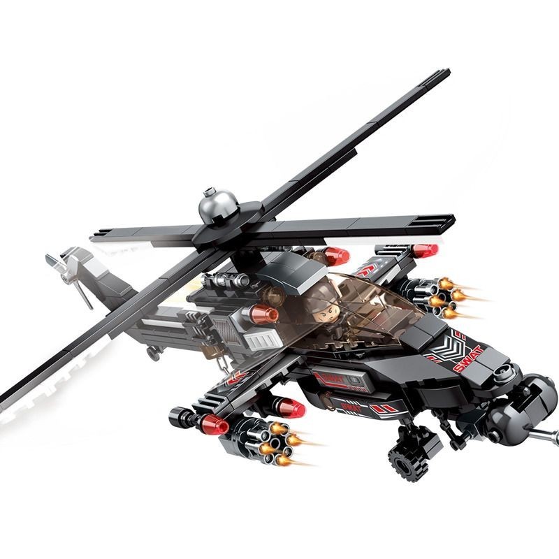 積木 玩具 兼容樂高 軍事直10阿帕奇20黑鷹武裝直升機戰斗機飛機拼裝 積木 玩具