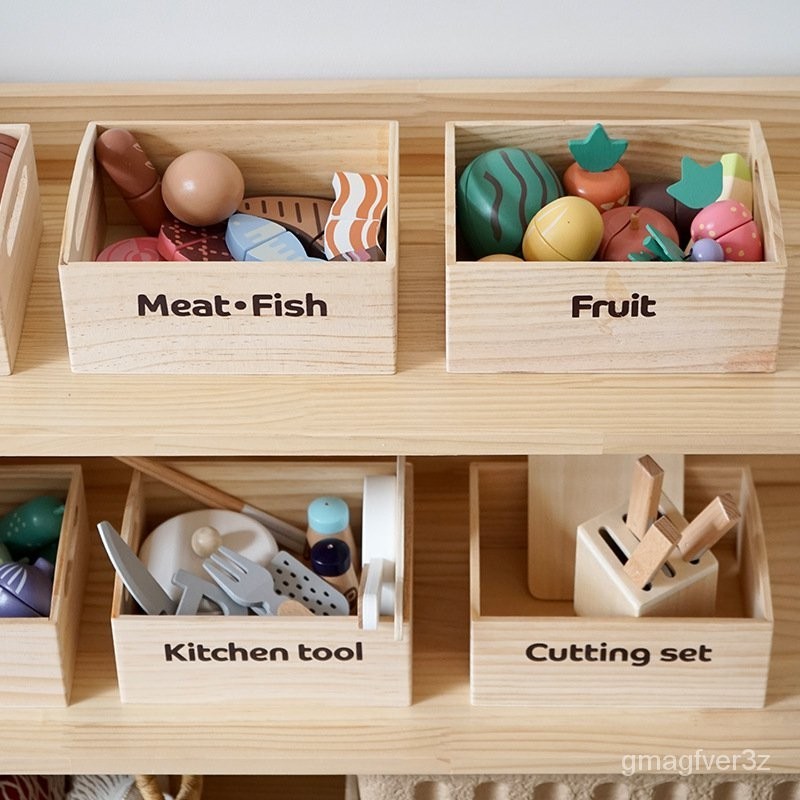 【热销】木盒切切看 寶寶玩具 切水果蔬菜 切切樂 仿真兒童禮物 過傢傢廚房玩具